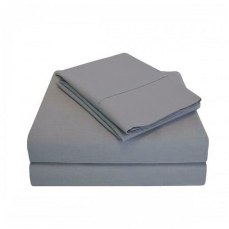 LUXOR TREASURES 300 California King Sheet Set, Percale Solid Patterned - Grey P300CKSH SLGR